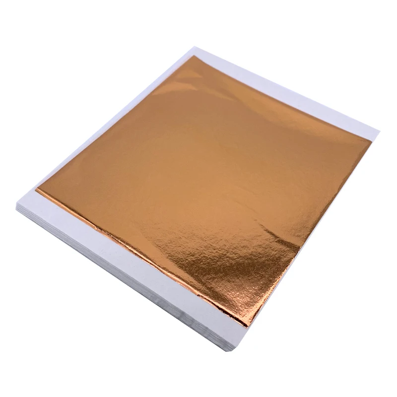 Low price 14.2*13.5 cm 1000 Sheets Copper Gold Taiwan Copper Foil Leaf For Decorating Wall Art Crafts Furniture