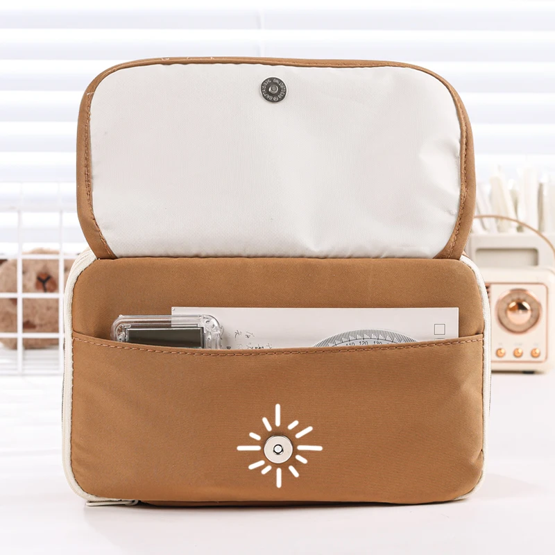 cute nine layers ultra- large capacity  pen bags containers with a  transparent partition bag  women cosmetics holder  pouch