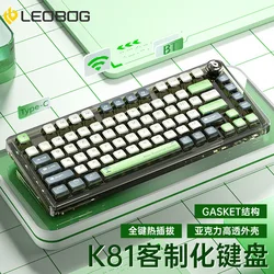 for LEOBOG K81 Custom Mechanical Keyboard RGB Tri-Mode Full Key Hot Swap Structure Transparent