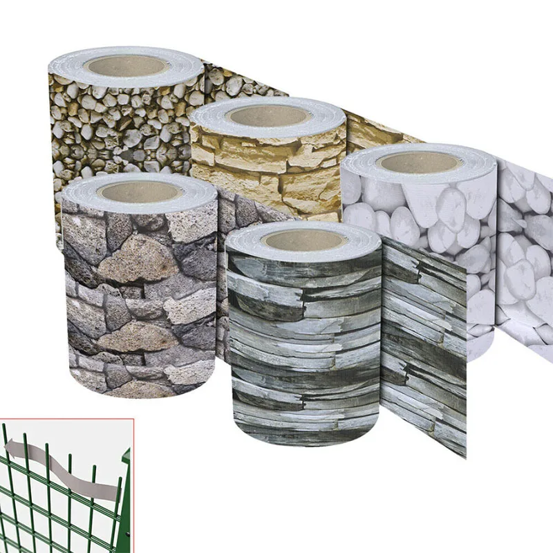 TAK 450gsm Printed Pvc Strips Screen Fence for Garden Privacy Protection with Amounting Clips