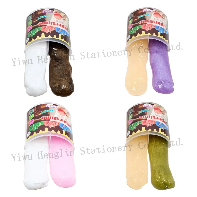 Popular kids DIY ECO-friendly blow bubble noisy putty kit chocolate shape 2 colors packed stress relief crystal slime putty