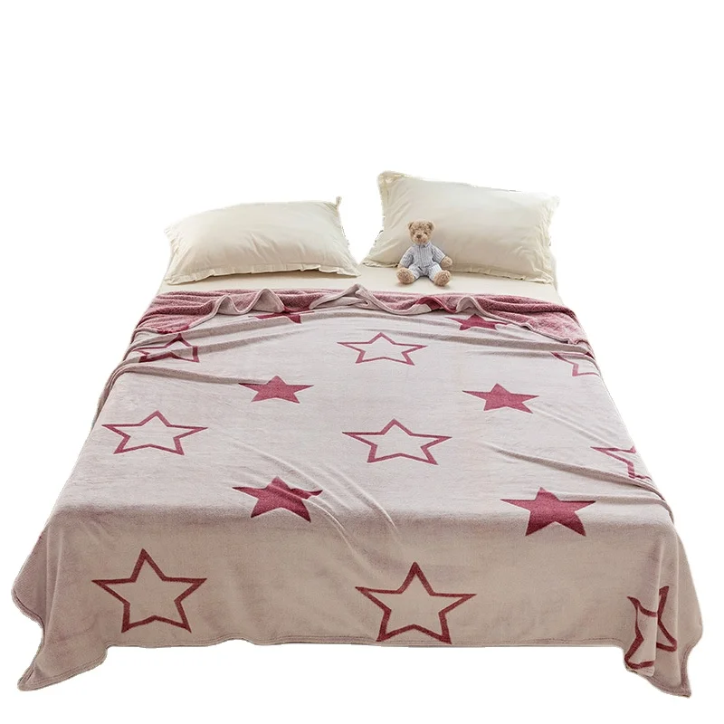 Cheap Wholesale Korean Back Print Embossed Micro Flannel Custom Blankets