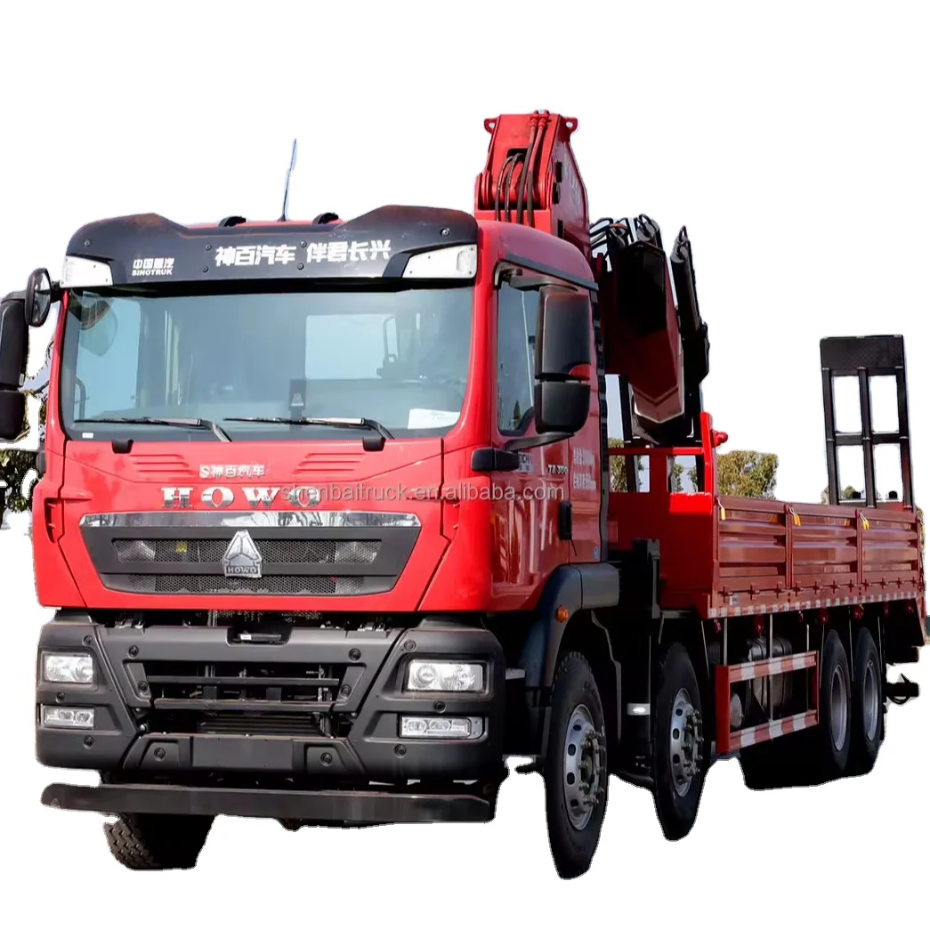 Best Price Sinotruk Howo 8x4 Heavy Cargo Truck Mounted Crane 25Ton 30Ton 35Ton Hydraulic Folding Boom Crane in Russia