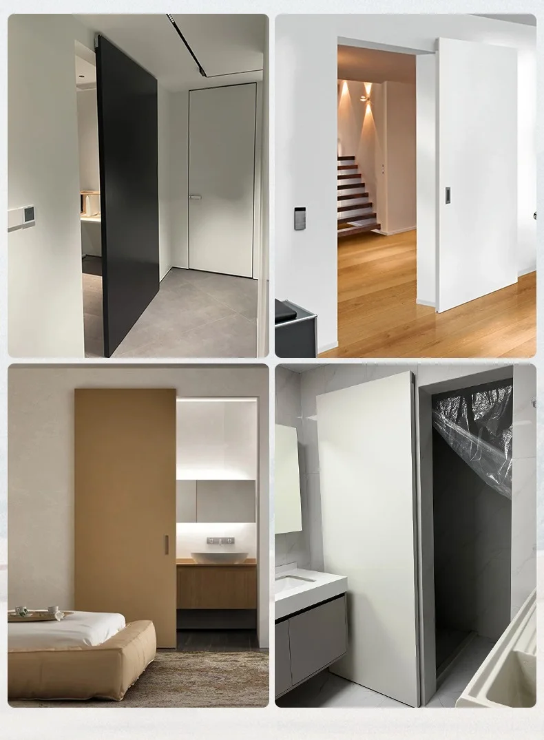Custom Ghost Interior Door Hardware Kits Invisible Sliding Door System With Hidden Tracks