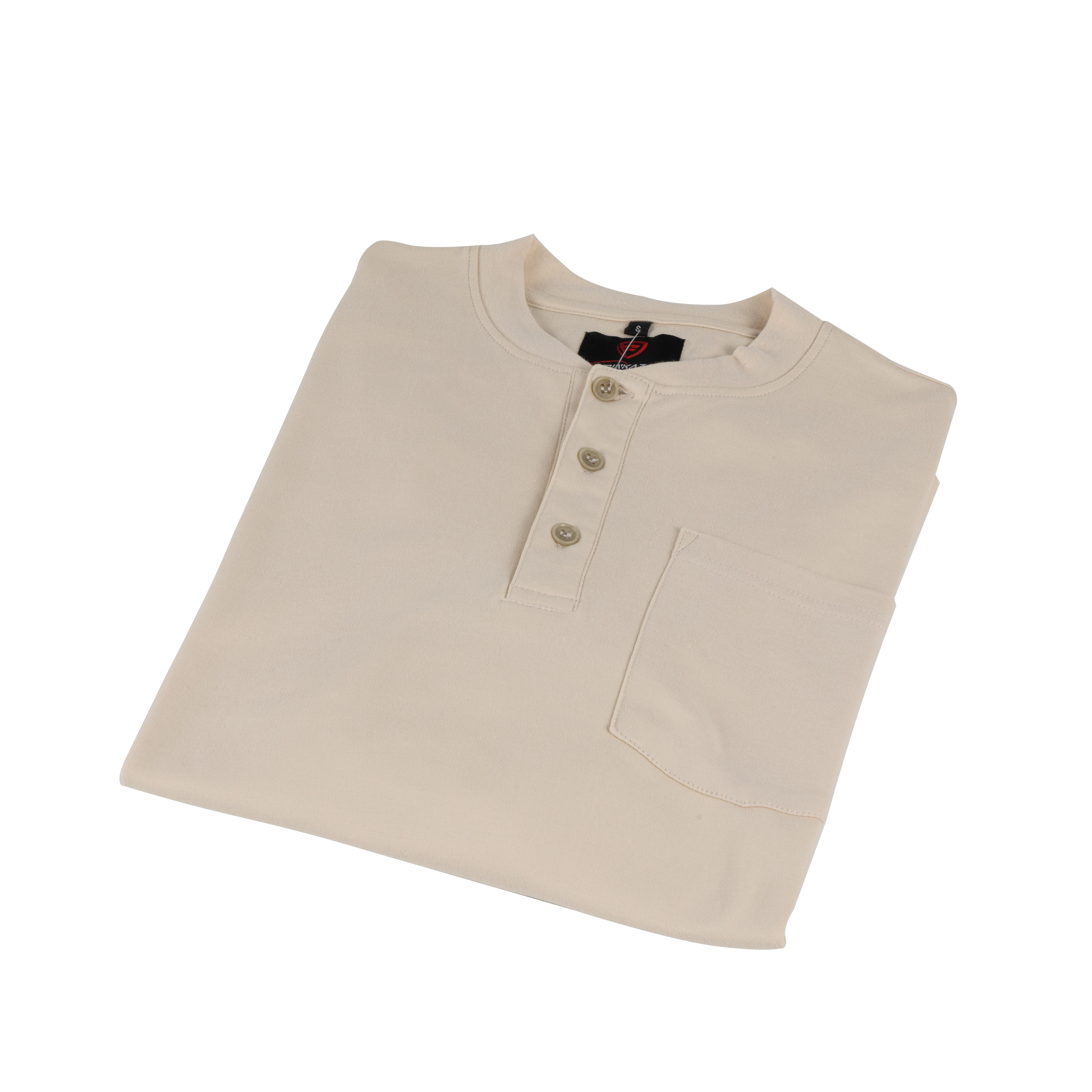 SONICE Lightweight Knit Fire Resistant Long Sleeve Aramid 3A Work Welding Welder clothing Henley FR Shirts for Men