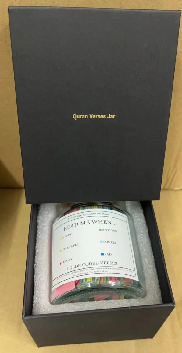 2024 Hot Selling Islamic Novelty Gifts Quran Verses and Hadith Jars in a Read Me when Gift Box for Emotions and Feelings