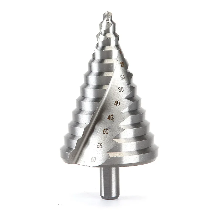 MTL Spiral Groove Triangular Handle Pagoda Drill Bit Step Drill Reamer Drill Hole Opener 6-60mm