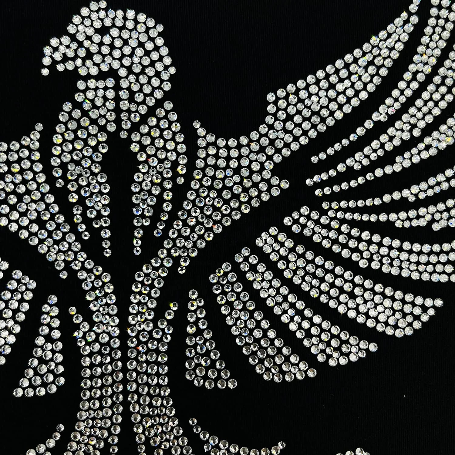 Bling custom eagle hot fix rhinestone transfer motif iron on stones for clothes decoration