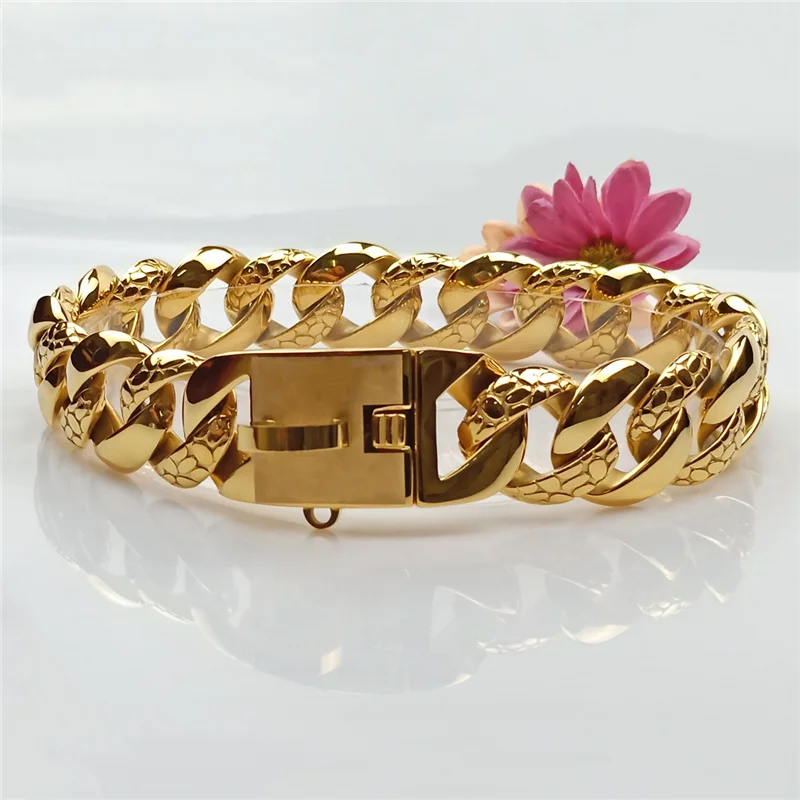 Роскошный поводок Bully Boxer Bulldog Bullies Pitbull 18K позолоченный кубинский дизайн с пятнистыми звеньями прочный большой Поводок для собак оптовый продавец