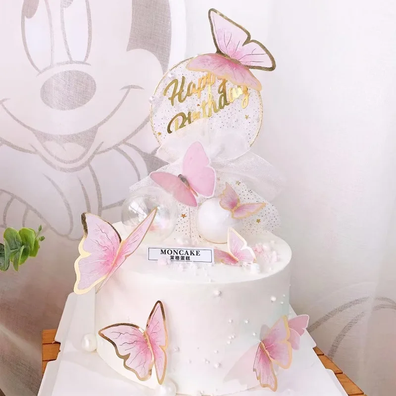Hot Selling 10pcs Cake Topper For Cake Decoration Ins Style Butterfly Mother's Day Baking Supplies Wedding Cake Back To School_16