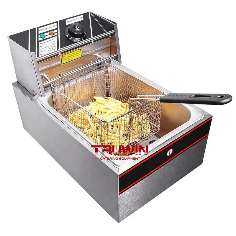6l Commercial Industrial Table Top Single-tank Electric Deep Fryer Potato Chips Fryer Donut Fryer