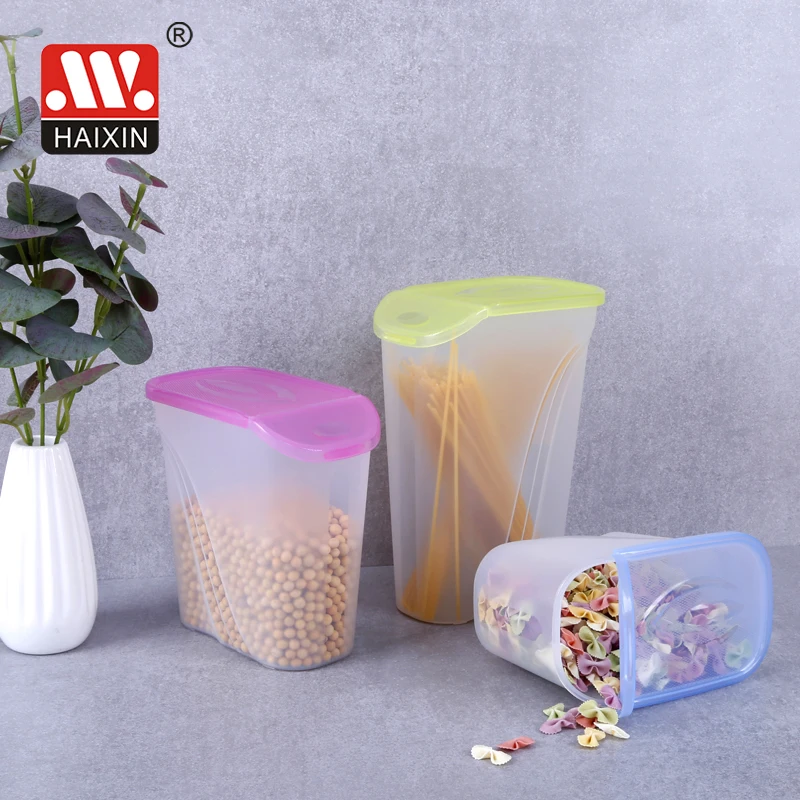 HAIXING 0.67L Home Transparent Square Kitchen Dry Food Noodle Storage Sealed Food Storage Box