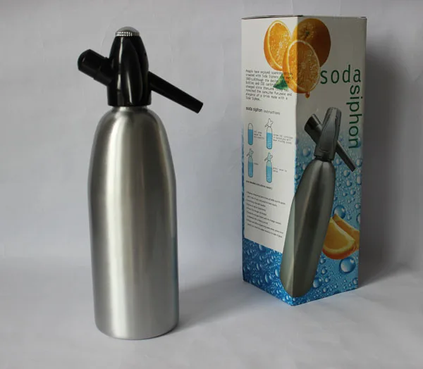 High Quality 1 Liter Custom Durable Aluminium Soda Siphon Portable Ultimate Home Bar Tool Set for Restaurant & Cafe Made