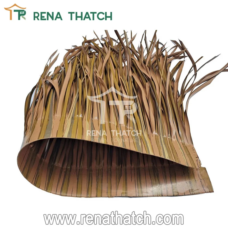 Recyclable plastic artificial fibre thatch roof for gazebo