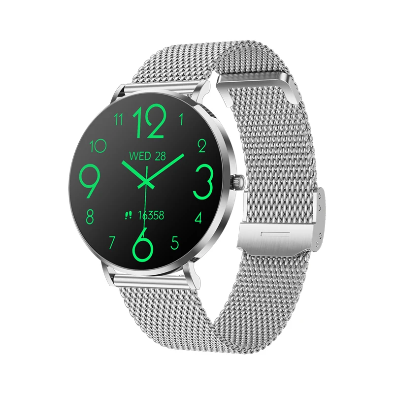 Smart Watch 1.32-Inch AMOLED Screen Smart Watch Stainless Steel Body 6.8mm Ultra-Thin Fitness Tracker BT Calling Women Watch