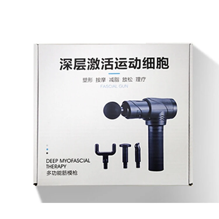 Цветные гофрированные карточки на заказ, Спортивная упаковка, верхняя часть передней части, подарочные коробки из крафт-бумаги для массажного пистолета для глубоких мышц Fascia