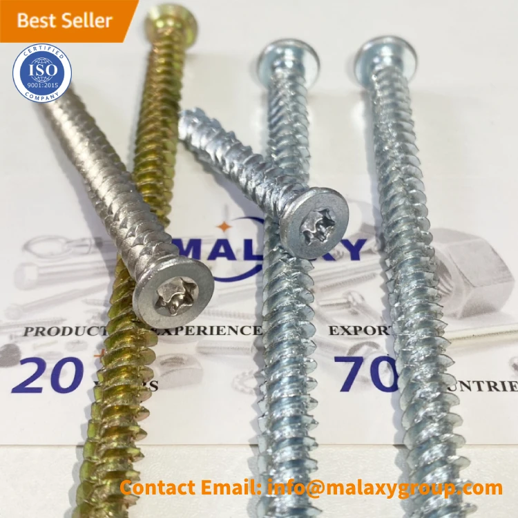 MALAXY Carbon Steel Blue White Color Yellow Black Zinc Plated Concrete Self-tapping Screw  Concrete Screws
