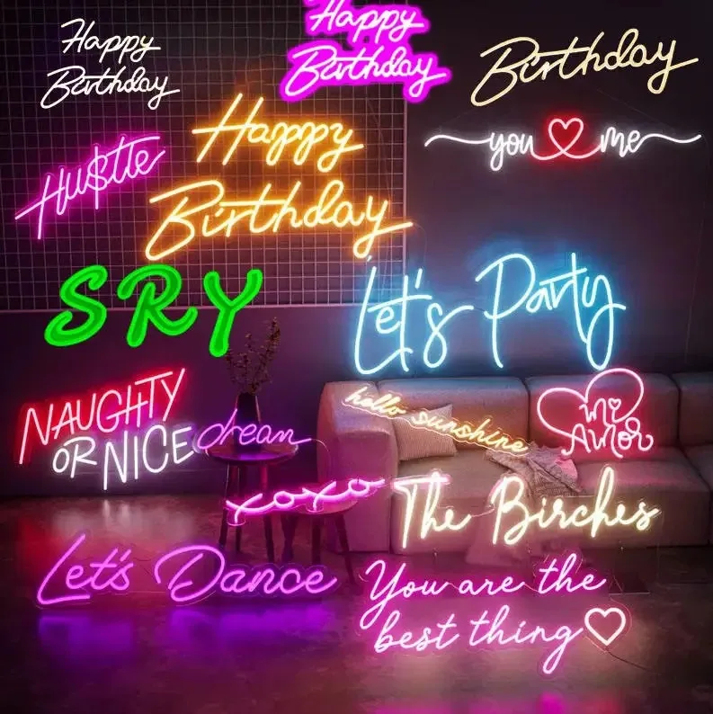 Wholesale Custom led Neon lights Birthday Party Wedding Bar Bedroom Home decor Neon lights