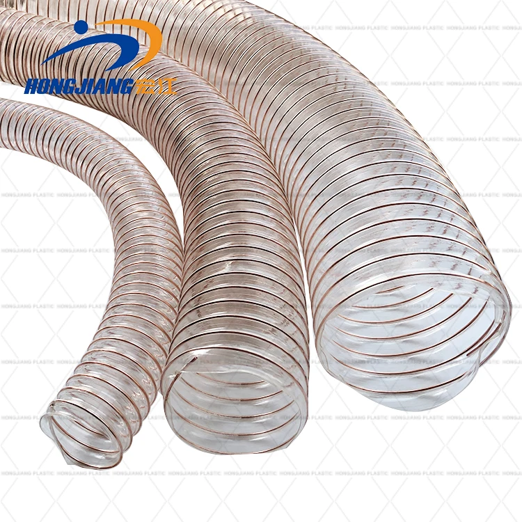 50 63 65mm 75 100 102 110 125 150 200 300 400 500 600mm copper steel wire spiral polyurethane air dust pu air ducting hose pipe