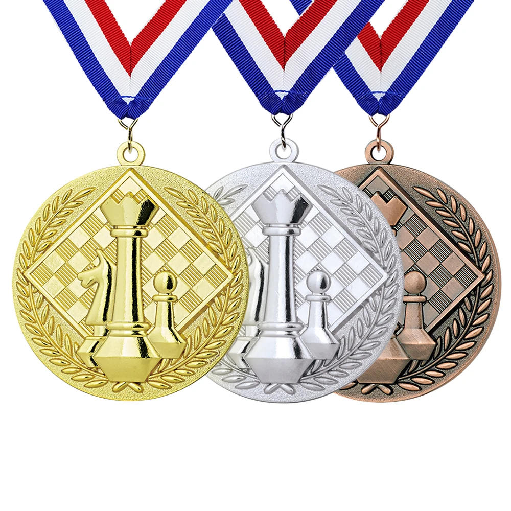 medals manufacturers wholesale 3D metal Award trophy gold Silver Bronze medal custom chess medal