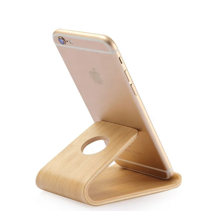 Creative solid wood cell phone bracket multifunctional charging bracket wood flat plate bracket wooden phone holder