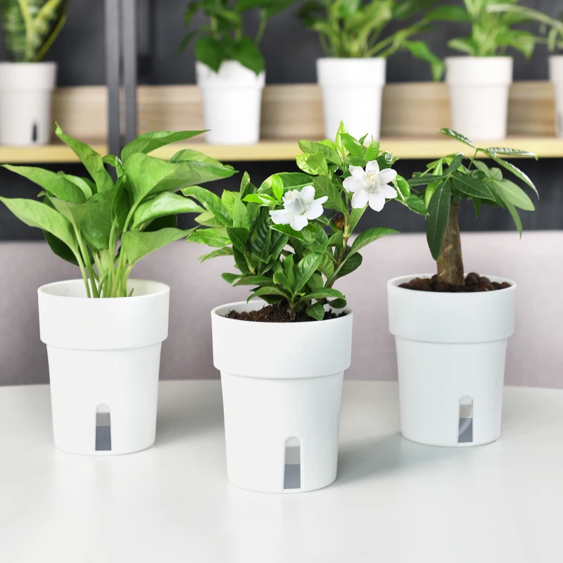 Deepbang Wholesale Flower Pots Self Watering Self Cleaning Smart Water Bottle Plant Self Watering Device White and Grey