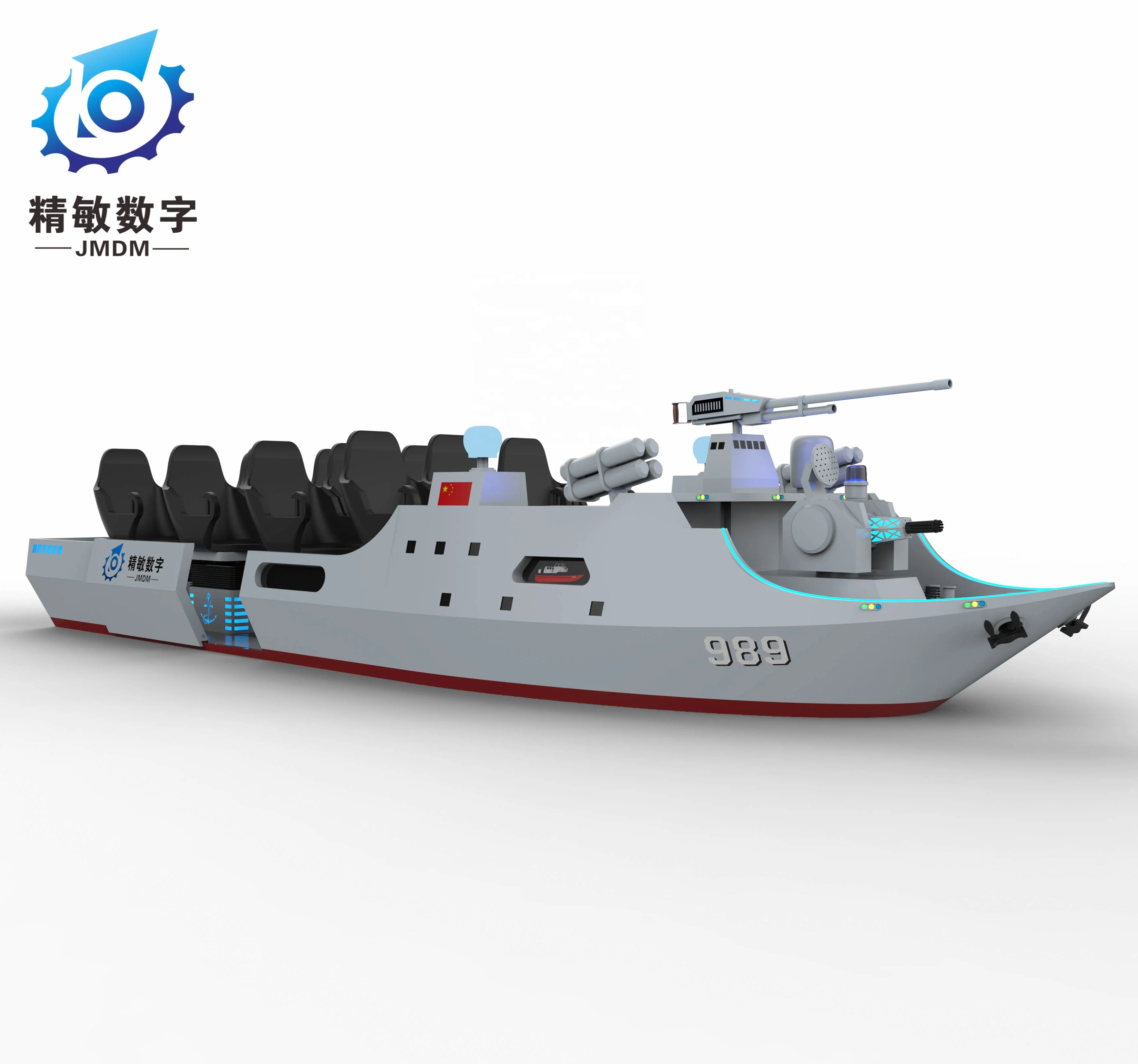 JMDM 9D VR 6 seats VR Warship Design cinema simulator Movie Player machine VR Motion Platform For Amusement