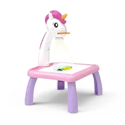 High Quality Unicorn Projection Children Drawing Board Cute Multifunctional Drawing Board Toys Projector For Drawing