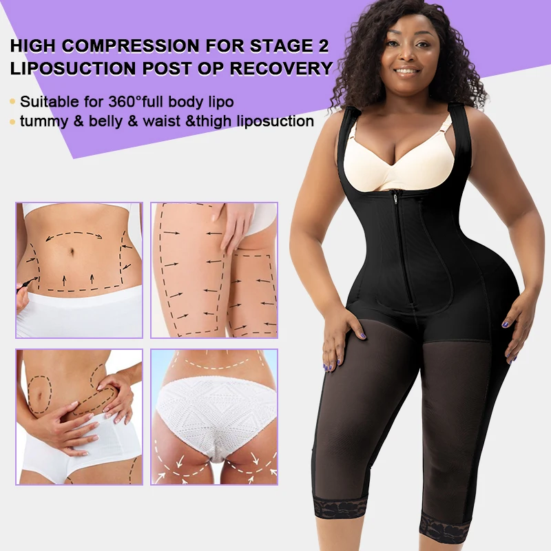 Post Surgery Bbl Surgical Fajas Para Mujer High Compression Garment Liposuction Shapewear Fajas Colombianas For Stage 2 3