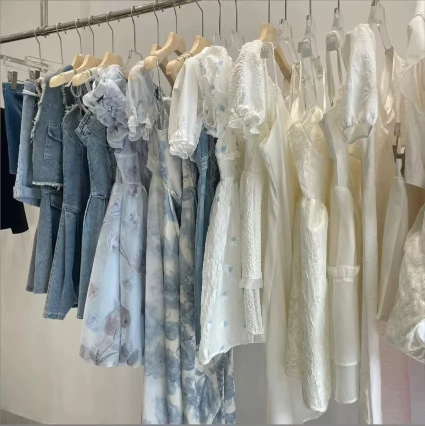 Ladies silk dress lace sexy elegant women summer korean used clothing second hand female dress