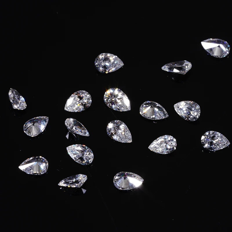 Starsgem Pear Cut HPHT CVD Diamonds Wholesale Price 10 20 30 Points  Melee Diamond DEF VS VVS Lab Grown Diamond  Loose Gemstone