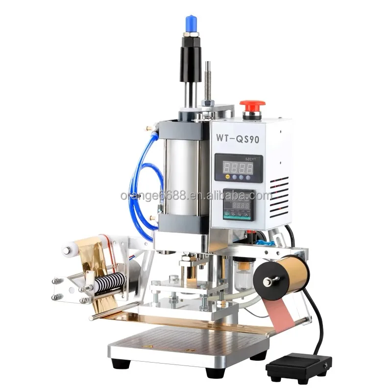 WT-QS90 Hot Stamping Machine Custom Logo Embossing for PVC Leather PU and Paper Gold Foil  Leather Embossed Machine