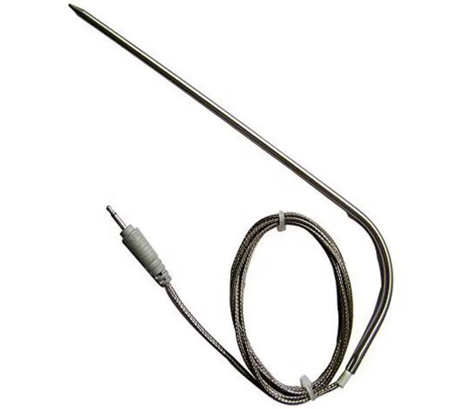 Sharp Bent SS Probe Pt100 Resistor Sensor Fiberglass Cable Temperature Sensor RTD Pt1000 for Stove Furnace