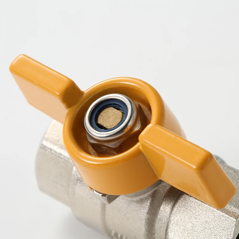 Brass valve Internal thread Butterfly handle Factory direct sales Apply in gas system