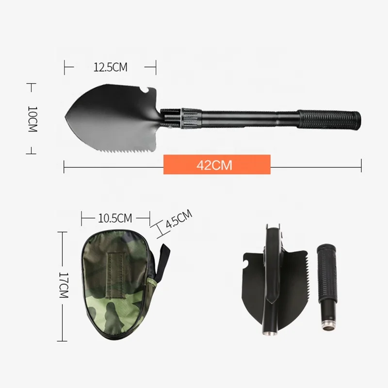  Outdoor Multifunction Steel Folding and Portable Camping Shovel