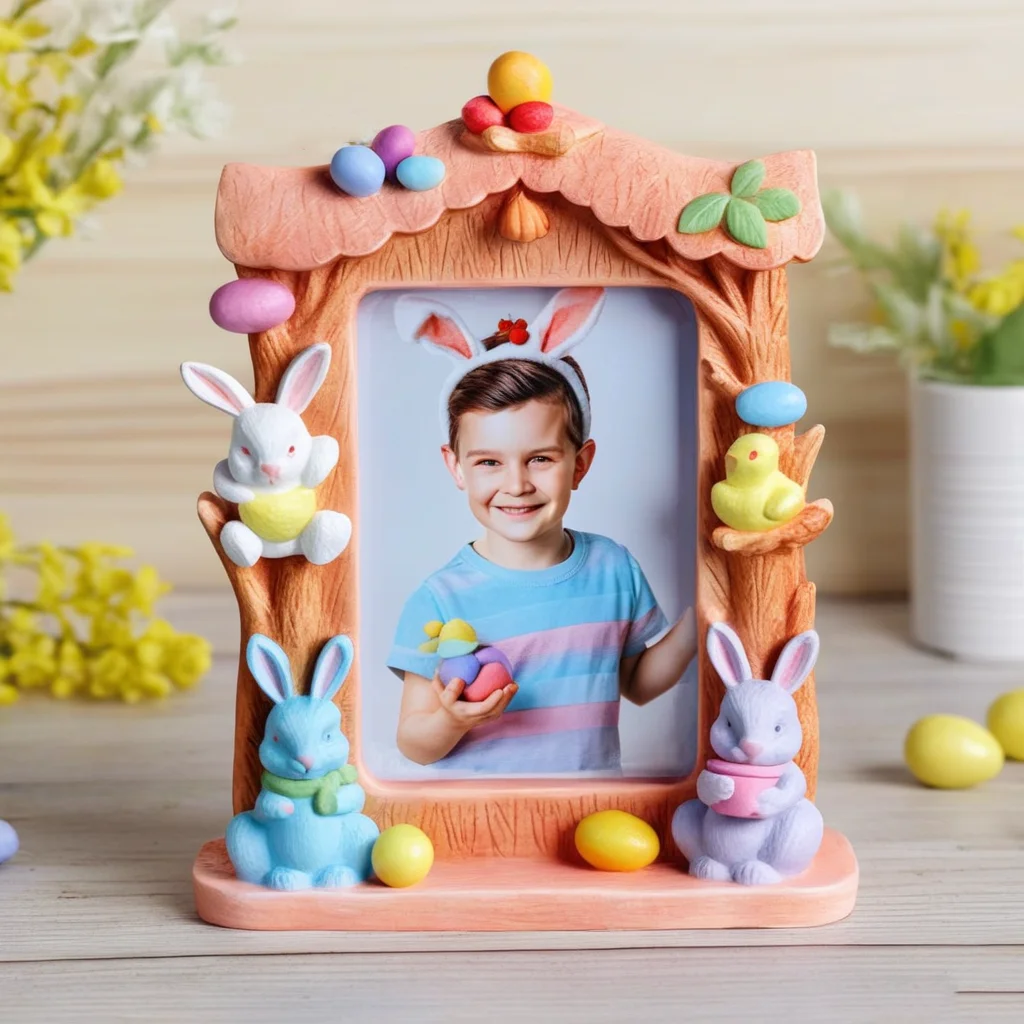 Resin Easter Rabbit Photo Frame Personalized Custom Baby Souvenir Gifts Bunny Picture Frame Wholesale