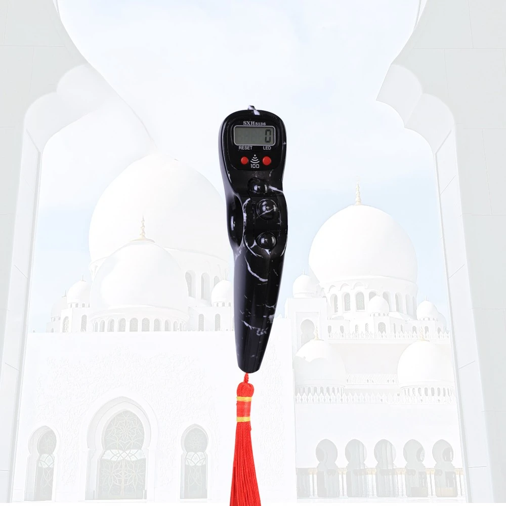 SXH5136 Factory Wholesale Marble Color Electronics Digital Tally Counter with LED Beep Sound Prayer Digital Tasbih Beads Rosary