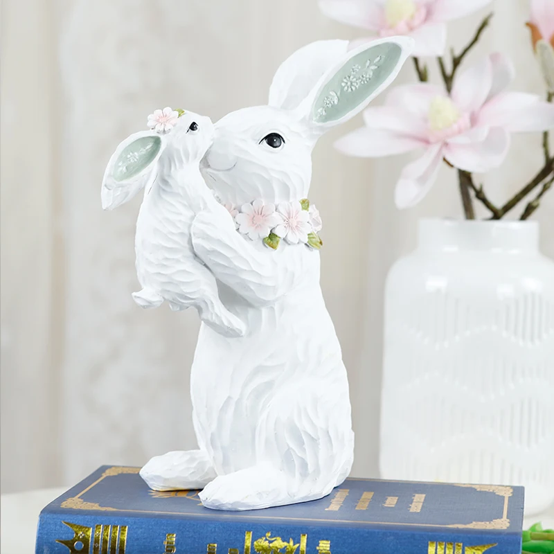 Redeco Alibaba Hot Sale Bunny Easter Bunny Family Resin  Spring Decor For Gift Home Decoration