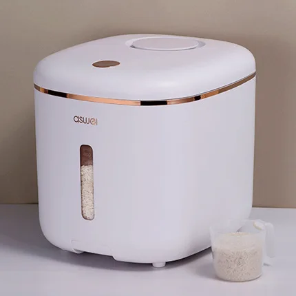 Rice Storage Container with Wheel Moistureproof Airtight Rice Dispenser Plastic Storage Container for Bulk Cereal Pet Food