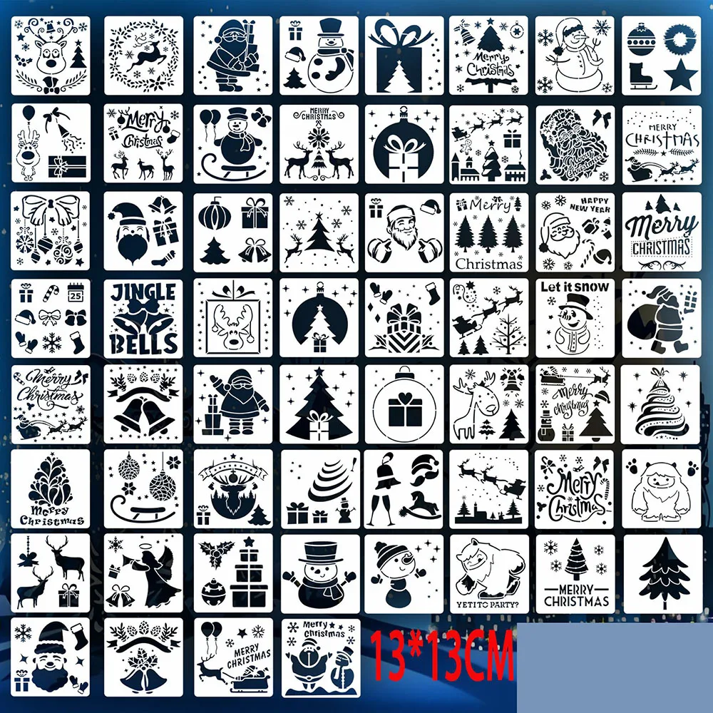 Customized Christmas Theme PET Painting Stencil Animal Design Stencil Plastic Painting Stencil Drawing