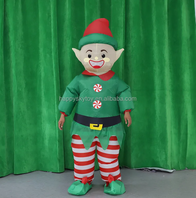 Unisex Adult Funny  Cosplay Air Blow-Up Inflatable christmas  ladies elf  costume Halloween Carnival Party