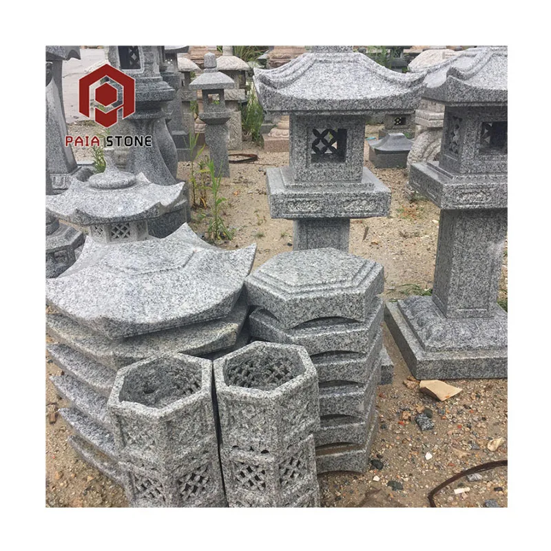 Hand Carved Antique Polished Style Granite Chinese Stone Lantern