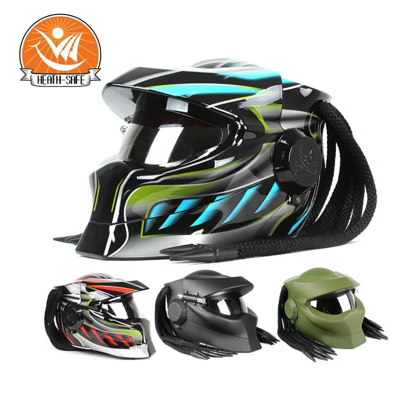 
Motorcycle Knight helmet personality full-covered predator carbon fiber profiled helmet retro locomotive sports full helmet 