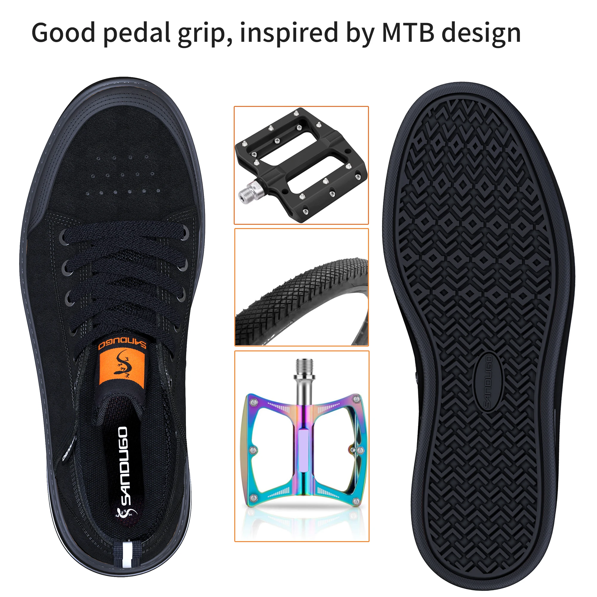 SANDUGO Mens MTB Mountain Bike SPD Cycling Shoes