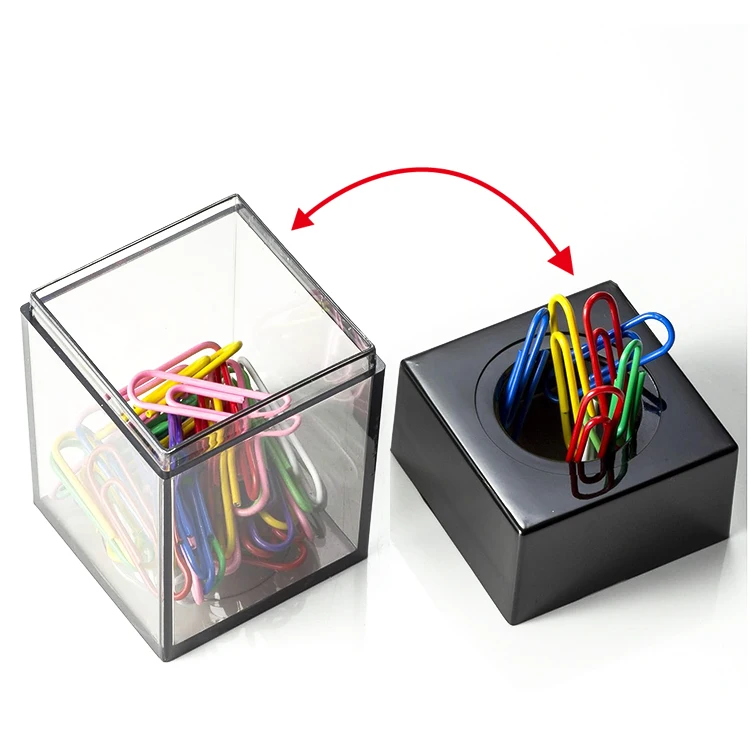Foska Removable and Easy Refilling Sturdy ABS Magnetic Paper Clip Holder Magnetic Paper Clip Dispenser Holder for Desk