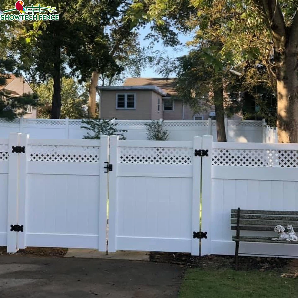 White Vinyl Fencing Panel No Lead Privacy Fencing Set Pvc Feet Tan Tall 6x8 PVC Commercial 7ft Garden Fence Plastic Outdoor Free