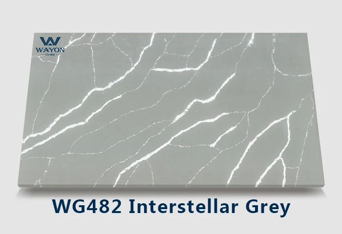 Artificial marble stone calacatta golden quartz kitchen dining restaurant grey table top