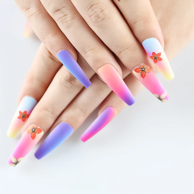 Festival Concert Bar Nightclub Luminous Ballet nail with flat tip and water drop