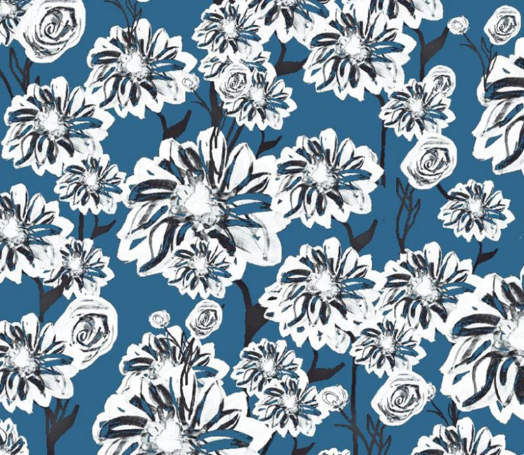 75DX75D 100DX100D 150DX150D Italian Chiffon Japanese Silk Fabric Digital Printed