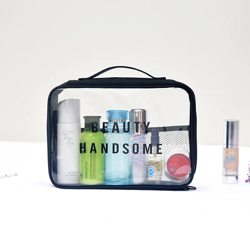 Waterproof Plastic Toiletry Bags Makeup Bags & Cases Clear Zipper PVC Travel Cosmetic Bag Organize for bottles